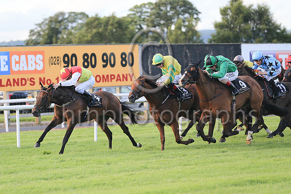 01st Guanabara Bay  Declan McDonogh (3, yellow, emerald green star) Trainer Adrian McGuinness, Owner Sean F Gallagher