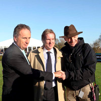 Mr Jim Nicholson sponsor of the race, Mr Mike Todd Manager of Down Royal and winning owner Mr Michael O'Leary - _IMG_9660-e