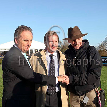 Mr Jim Nicholson sponsor of the race, Mr Mike Todd Manager of Down Royal and winning owner Mr Michael O'Leary - _IMG_9660-e