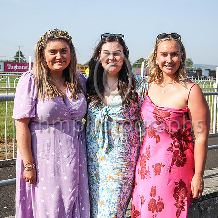 Susan Bates from Ballyclare, Ruth Megahey from Saintfield and Jenny Martin from Newtownards enjoying the sunshine at Down Royal on Saturday 23rd July 2021