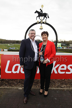 Regional Director of Ladbrookes and his Nichael Fee and his wife Colette Fee from Armagh at Downpatrick Races.