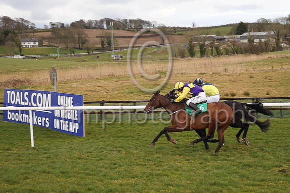 01st Timewaitsfornoone and Mr M J O?Hare 5 ( 3 , yellow, blue sash ) Trainer - A Fleming , Owner - Barry Connell