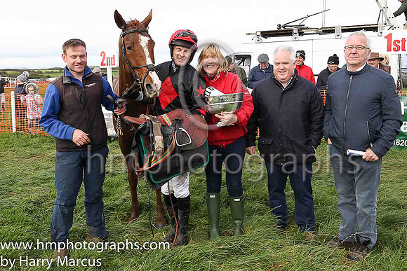 01st SHUMAKER and M O'Hare ( 10 , BLACK,red diamond; black sleeves,red stars; red cap,black star ) Trainer: Karen McNeilly , Owner : Karen McNeilly