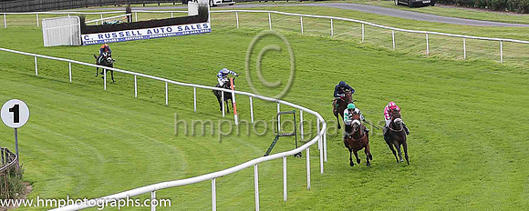 01st Fourknocks and Mr T Reilly ( 2 , pink and white diamonds ) Trainer - J C McConnell , Owner - Rockview Racing Club