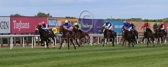 01st Atavique (3 blue, orange seams,red and white check cap ) Jockey: Siobhan Rutledge5 , Trainer: Thomas Gibney