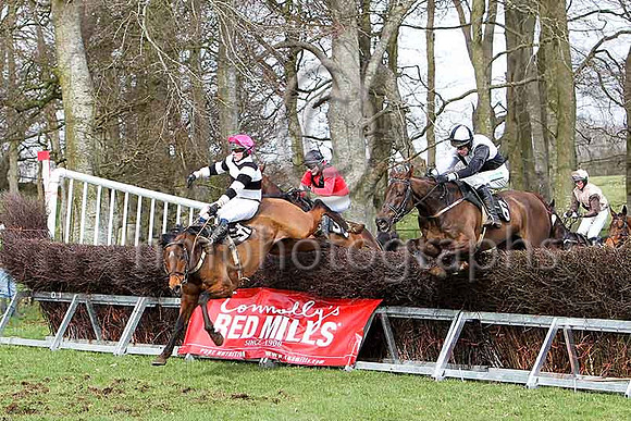 Third Race - Oh Jakers (31) PU, jockey J J Gault, Trust Ben (35) 6th, jockey G A Carlisle , Ballycassel (6) 5th , jockey Derek O'Connor, Finner Express (24) 6th , jockey R O'Sullivan - CU2D7089-e