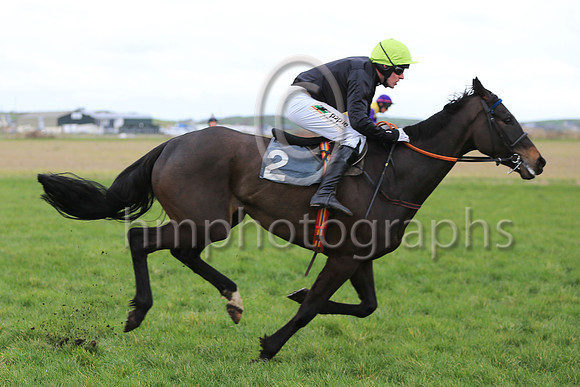 01st THE REAL SNOOPY and B O'Neill ( 2 , BLACK; green cap ) Trainer: Colin Bowe , Owner : Partnership Milestone Racing