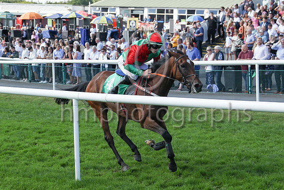 Desertmore House and Ricky Doyle number 4 Green and Red Qtrd winners of Race 3 The Ulster Carpets Maiden Hurdle