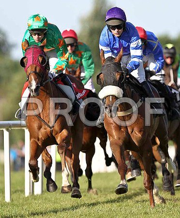 Baily Bridge (left Green Hat) 8th, King High (Green red hat) winner, Benificialhussey (blue) 13th - FT8E1022-e2