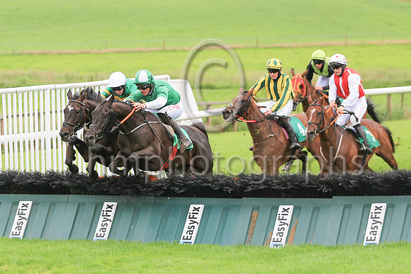 01st Insane Bolt and D N Russell ( 9 , green, green and white sleeves ) Trainer - G Elliott , Owner - McDonnell's Bar Racing Syndicate