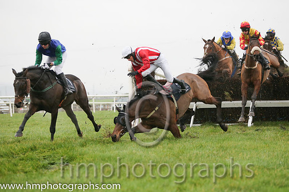 06 Tyrone House and Mr M Watson - - 06th (1 ,blue, green sleeves ) Trainer - R K Watson  08 Kerrib Castle and Mr M McConville - F - 08th (3 ,red and white stripes ) Trainer - Stephen McConville