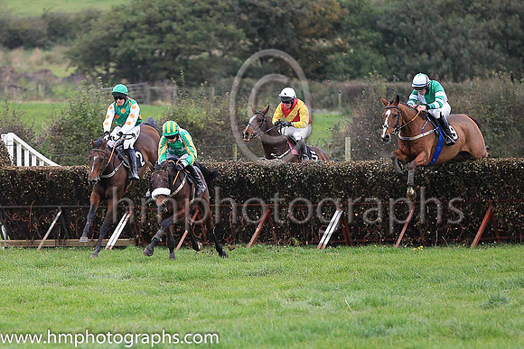01st TALKISCHEAP and B O'Neill ( 2 ,emerald green, orange spots ) Trainer: Donnchadh Doyle,, Owner : Syndicate Monbeg