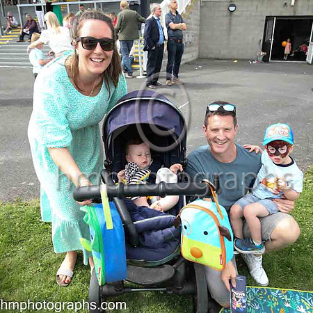 The Kingham family from Dromore - Lauren, baby Hugo, Alastair and Harry at The Family Fun Raceday at Downpatrick Race Course on Wednesday 13th July 2022.
