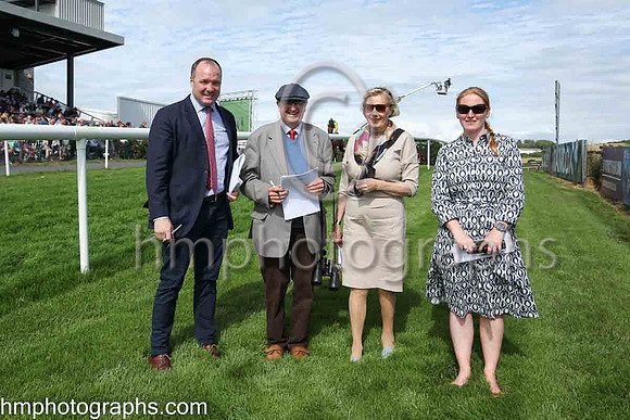 Raceday Stewards Paul Deegan, Mrs Alison Millar (Chairperson), Frankie Firzsimmins and Ms Tracy O'Meara Clerk of the Course at The Family Fun Raceday at Downpatrick Race Course on Wednesday 13th July
