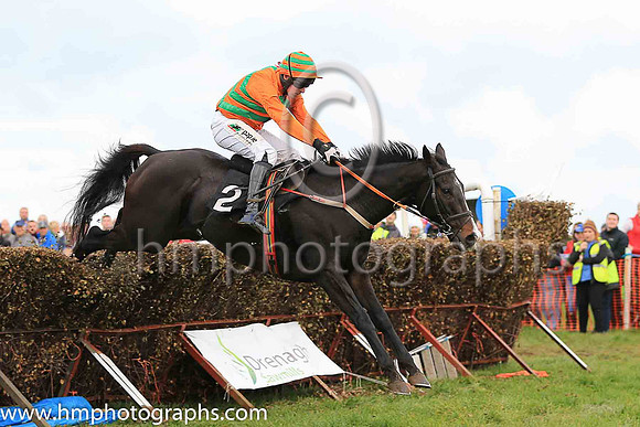 01st VALMY BAIE (FR) and B O'Neill ( 2 ,orange, green chavrons ) Trainer: D.M. Christie,, Owner : Nicholas, Ray