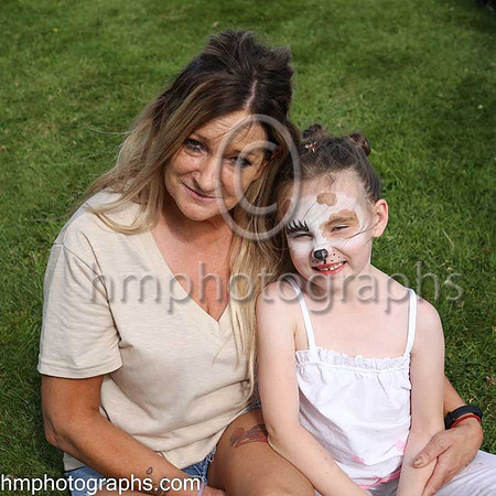 Debbie and Maire age 6 at The Family Fun Raceday at Downpatrick Race Course on Wednesday 13th July 2022.