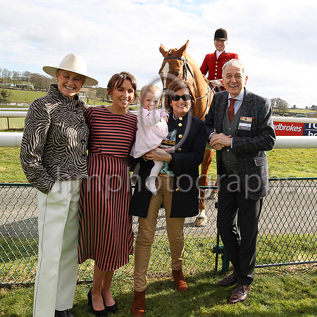 Laura Toal (second left) and 13th month old baby Faye and friends at Downatrick Racecourse