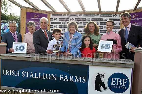 01 Toe The Line and F M Berry - - 01st (9 ,pink, black hoop ) Trainer - J E Keily