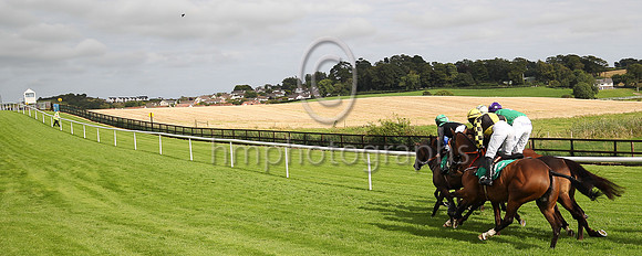 The start of the Molson Coors Handicap Hurdle at Downpatrick Races