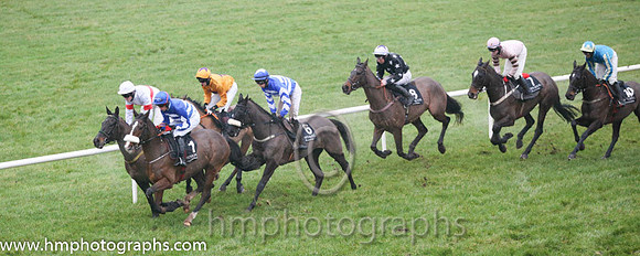 08 Sandusky and John Winston - - 08th (1 ,royal blue and white hoops ) Trainer - Gordon Elliott  10 Esharaat and Paddy Kennedy - - 10th (6 ,royal blue and white hoops ) Trainer - J Larkin