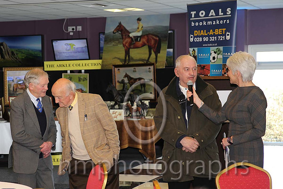 Pamela Ballentine interviewing Johnny Lumley also in picture Willie Robinson and Paddy Woods - AA1V9387