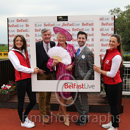 Dame Mary Peters with the Belfast Live team sponsors of racinig at Down Royal