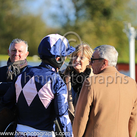 03rd London Prize and N D Fehily ( 4 , dark blue, pink triple diamond ) Trainer - Ian Williams , Owner - Mrs Margaret Forsyth