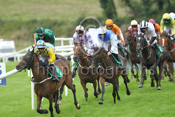 01st James Boru and C J Orr ( 6 , orange, purple chevrons ) Trainer - N C Kelly , Owner - Victor McCrea