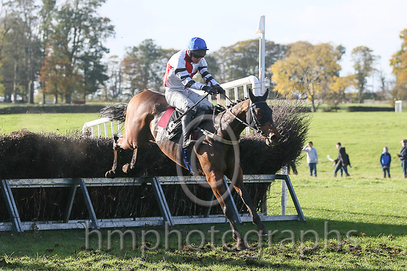 01st Marito (Ger) and N Mcparlan ( 8 , WHITE  RED QTD; white,black hooped sleeves; royal blue cap ) Trainer: C.A. McBratney,, Owner : James Marley  Samuel Downey