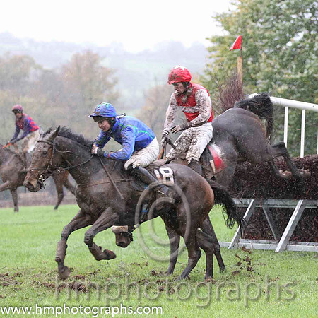 06 Low Island & J C Barry - 6th (18, royal blue, emerald green seams) & 04 Colley Row & R Deegan - 4th (1, red, white hoop) - FT8E9549-49