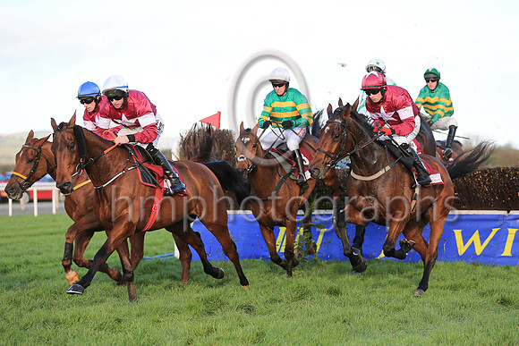 01st Outlanderr and Jack Kenedy (5, maroon, white star, white cap) Trainer Gordon Elliott , Owner Gigginstown House stud.