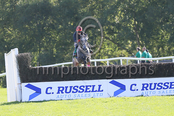 Dollar Value (2, black, black and red check cap) winners of Race 7 The DH Handicap Steeplechase.