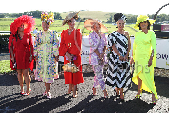 The finalists in the Most Appropriately Dressed Lady Competition at the Downpatrick Racecourse Ladies Day on Monday. Catherine O'Connor from Camlough (third from the right) was the winner and Chileen